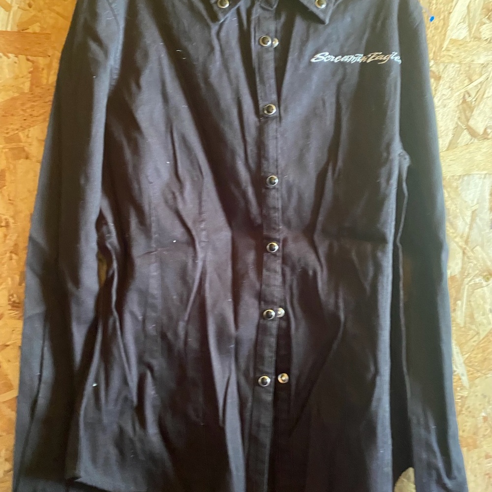 Harley-Davidson Black Shirt with White & Orange Logo